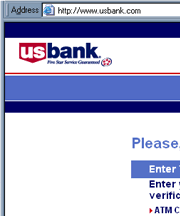 Your account at U.S. Bank has been suspended