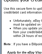 eBay - please update your account information