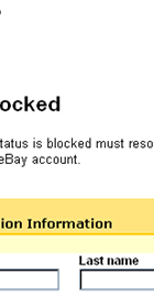 eBay Account Locked