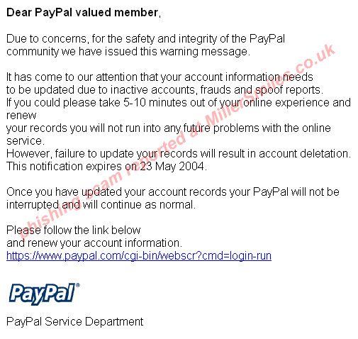 Dear PayPal valued member