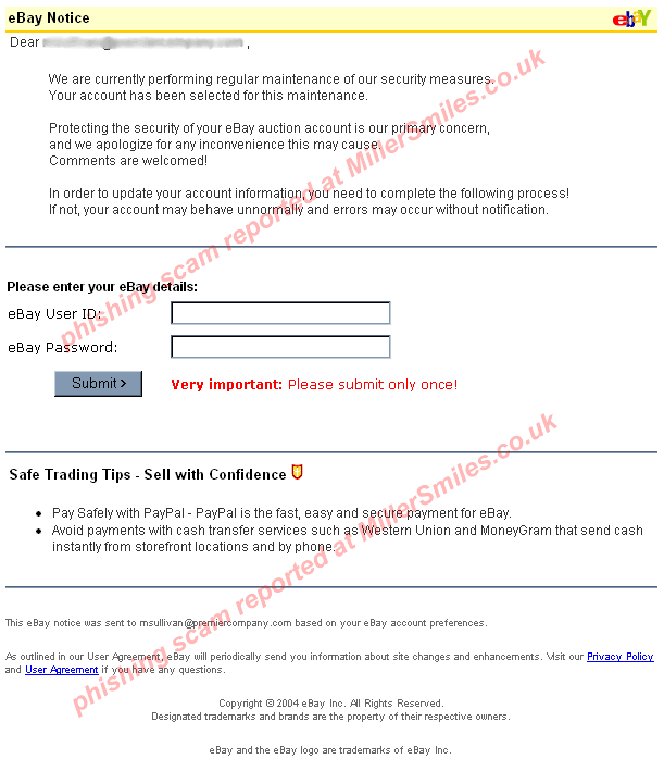 eBay official notice