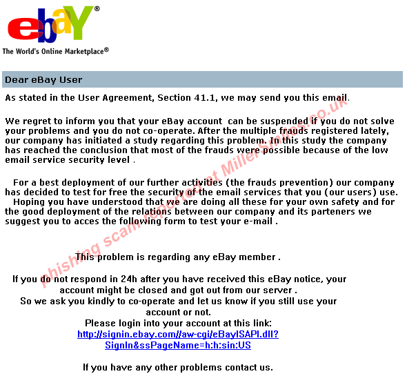 Security issue regarding your account (EBAY)