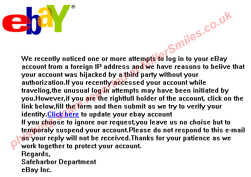 Your account will be suspended - spoofed email