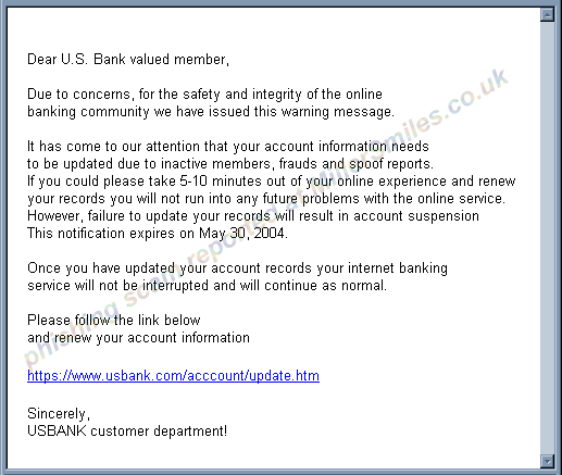 Online banking issue (US Bank)