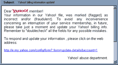 Yahoo Email Hoax