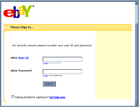 eBay email hoax - Security Check